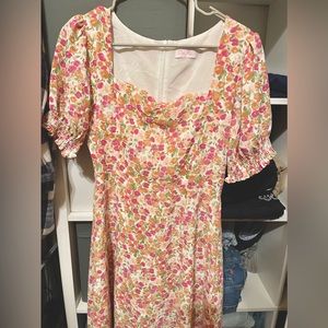 Pink Lily Floral Sweetheart Maxi Dress